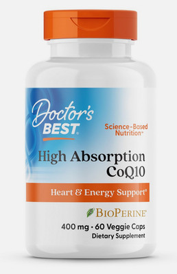 Doctor's BEST High Absorption CoQ10, USP Verified, 400 mg-60 Caps EXP 07/2026
