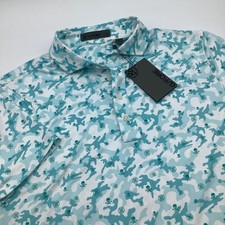G/Fore Mens Emerald Mapped Camo Short Sleeve Golf Polo Size Small NWT