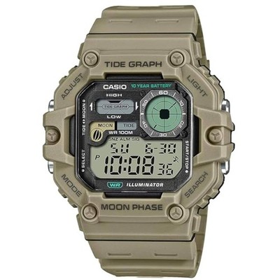 Casio Men's Watch Moon Phase Digital Dial Brown Resin Strap WS-1700H-5AVCF