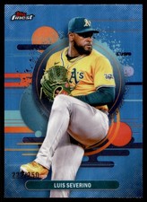 2025 Topps Finest Luis Severino #136 Base Set - Uncommon Sky Blue Refractor /250