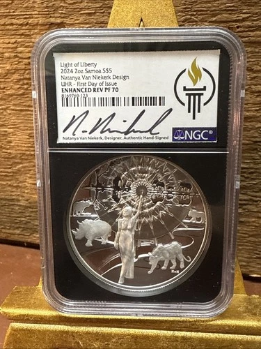 2024 Samoa 2 oz Silver Light of Liberty Natanya Van Niekerk NGC PF70 UHR FDOI