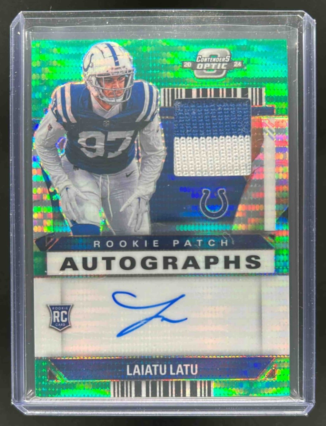 Laiatu Latu Panini Contenders Optic Rookie Patch Autographs #RPALLU Green Pulsar