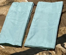 Set of 2 Mainstay TEAL Aqua Valances 56”x14” Rod Pocket (E70)