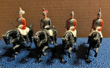 4x Vintage Lead Calvery Men On Horseback Britains