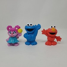 Lot of 3 Seasame Street Workshop Figures Hasbro Cookie Monster Elmo Cadabby
