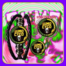 SUMO CYCO 🍁 PSYCHO MENTAL PUNK SET🇬🇧BRACELET ➕LEATHER➕PIN🇨🇦