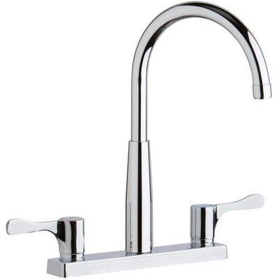 Elkay LKD2423BHC Chrome Exposed Deck Mount Faucet w/ Gooseneck & 2-5/8'' Handles