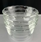 Vintage Pyrex Clear Glass Custard Cups Ramekins Scalloped Edge Set of 4