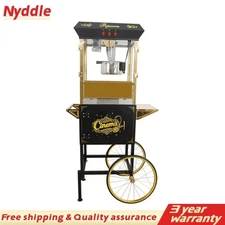 16Oz Commercial Popcorn Machine With Cart and 16 Oz Kettle & 3-Switch Control
