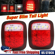 Pair Rear Led Submersible Square Trailer Tail Lights Kit Boat Truck Waterproof