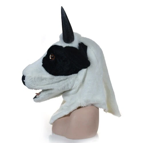 Disfraz de mascota de vaca blanca puede mover la boca traje de cabeza traje de Halloween disfraces adulto - Imagen 3 de 4