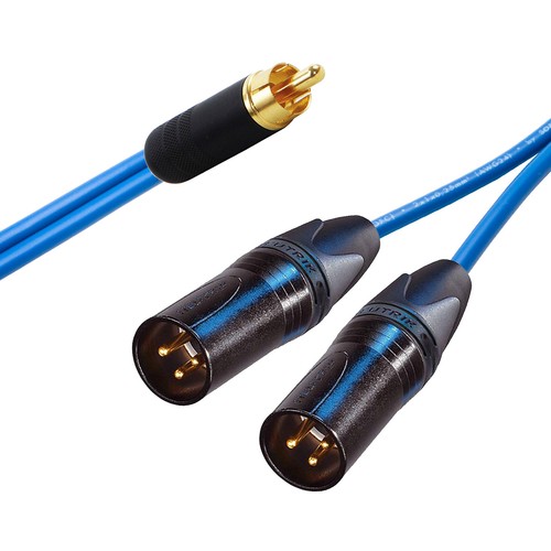 RCA Phono Split into 2 Dual Neutrik Male XLR Cable. Splitter Duplicator Lead - Picture 3 of 3
