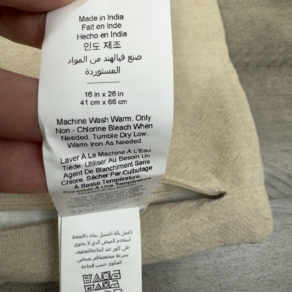 Pottery Barn Vintage Islands Palm Embroidered Lumbar Pillow Cover 16