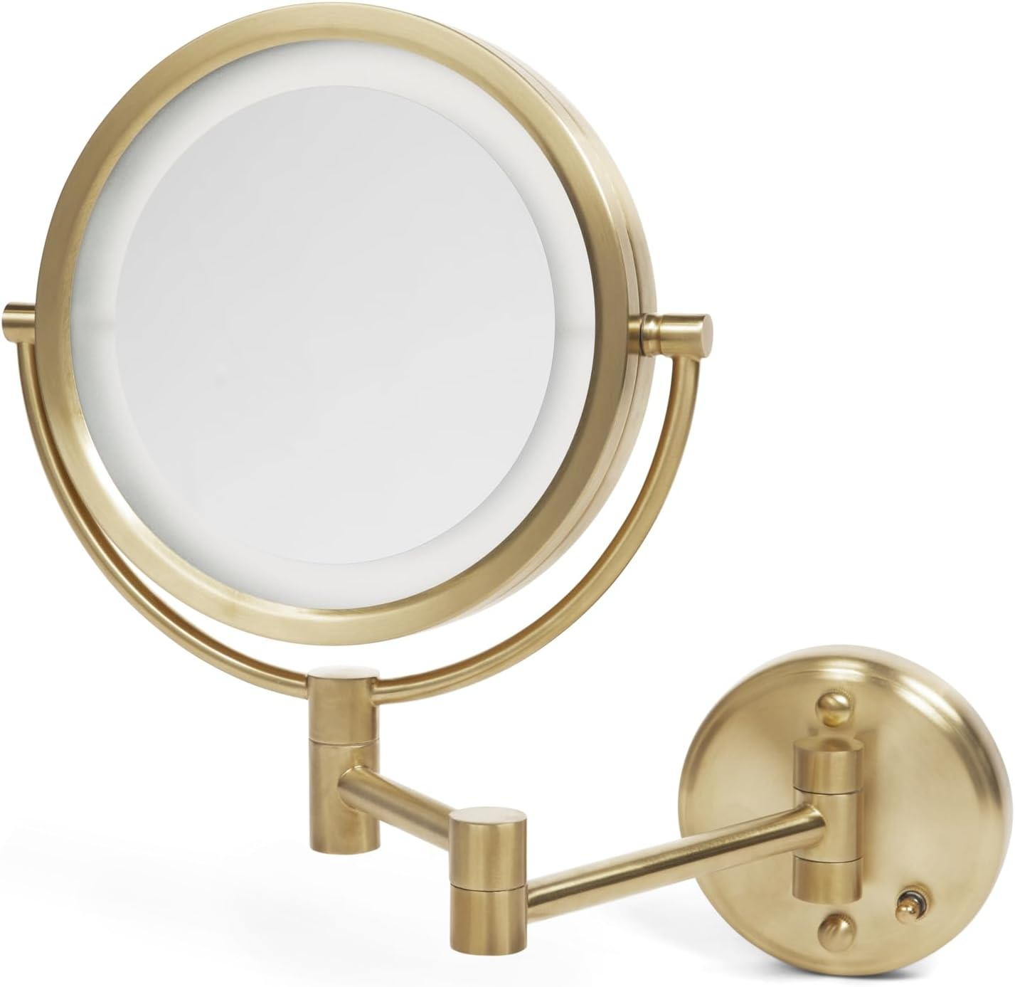 Wall-Mounted LED Makeup Mirror with Direct-Wired Lighting and Adjustable Brightness  