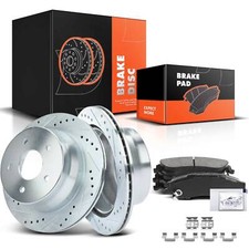 Drilled Brake Rotors & Brake Pads for Chevrolet Blazer 1997-2005 GMC Jimmy Rear