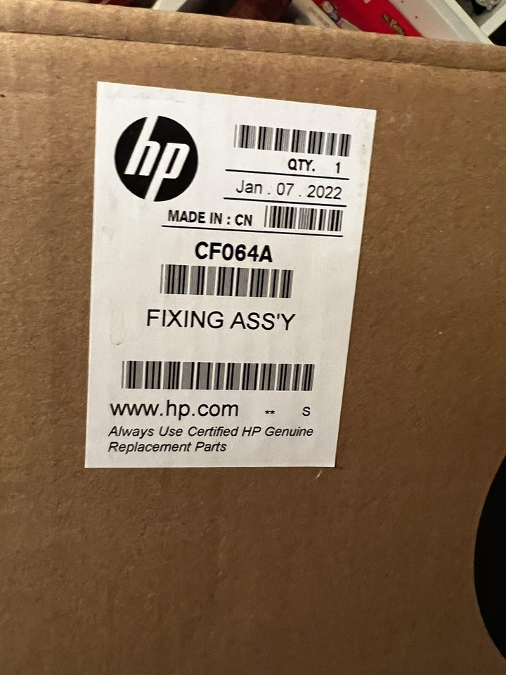 NEW HP CF064A 110V MAINTENANCE KIT FOR LASERJET M601, M602, M603 SEALED eBay