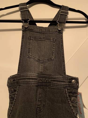 NWT Cat & Jack Black Denim Overalls Size Small 6/6X - Picture 2 of 10