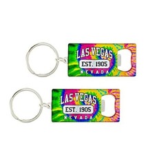 Las Vegas Souvenir Keychain Set - 2 Keyrings with Bottle Opener Las Vegas