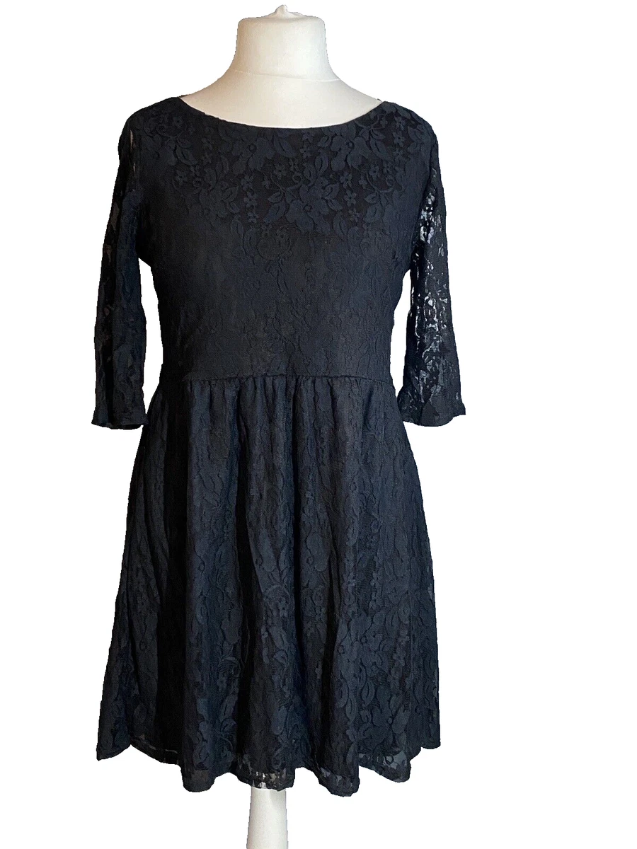 2 piece black lace dress Two Piece Prom Dresses Long Sleeves Lace Black Evening Dress – Anna  PromDress main image 1