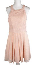 Trixxi Crisscross Bow-Back Pleated A-Line Dress Sleeveless Glitter Light Pink 13