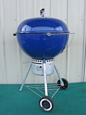 camouflage Luchten Mam Vintage 1999 Weber BBQ Kettle Grill 22" Blue with OTP One Touch Plus Lid  Holder | eBay
