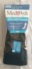 MediPeds Compression Crew Socks Circulation Black Medium Men's 7-9 8399 3-Pack