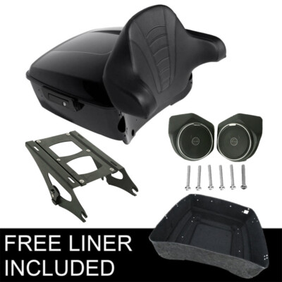 King Trunk Pad Speakers Mounting Rack Fit For Harley Electra Street Glide 14-25