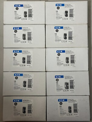 #ad 10 PCS Eaton BRP115AF 120 240V 15A Single Phase Circuit Breakers $395.99