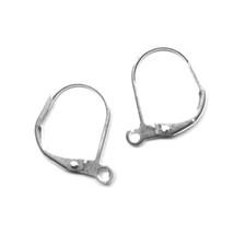 Bright Silver Plate Lever Back Ear Wires Nickel-Free Lead-Free 24 pieces 12 pr 