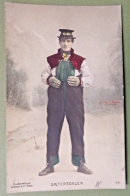 Mittet Postcard SAETERSDALEN 1907 Seattle PM WA Johnson Norge Norway Man cabin