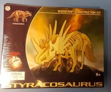 DIY Toy Styracosaurus Dinosaur Woodcraft Construction Kit for Children