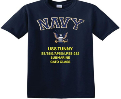 USS TUNNY  SS/SSG/APSS/LPSS-282* SUBMARINE*EAGLE SHIRT*NAVY OFFICIALLY LICENSED
