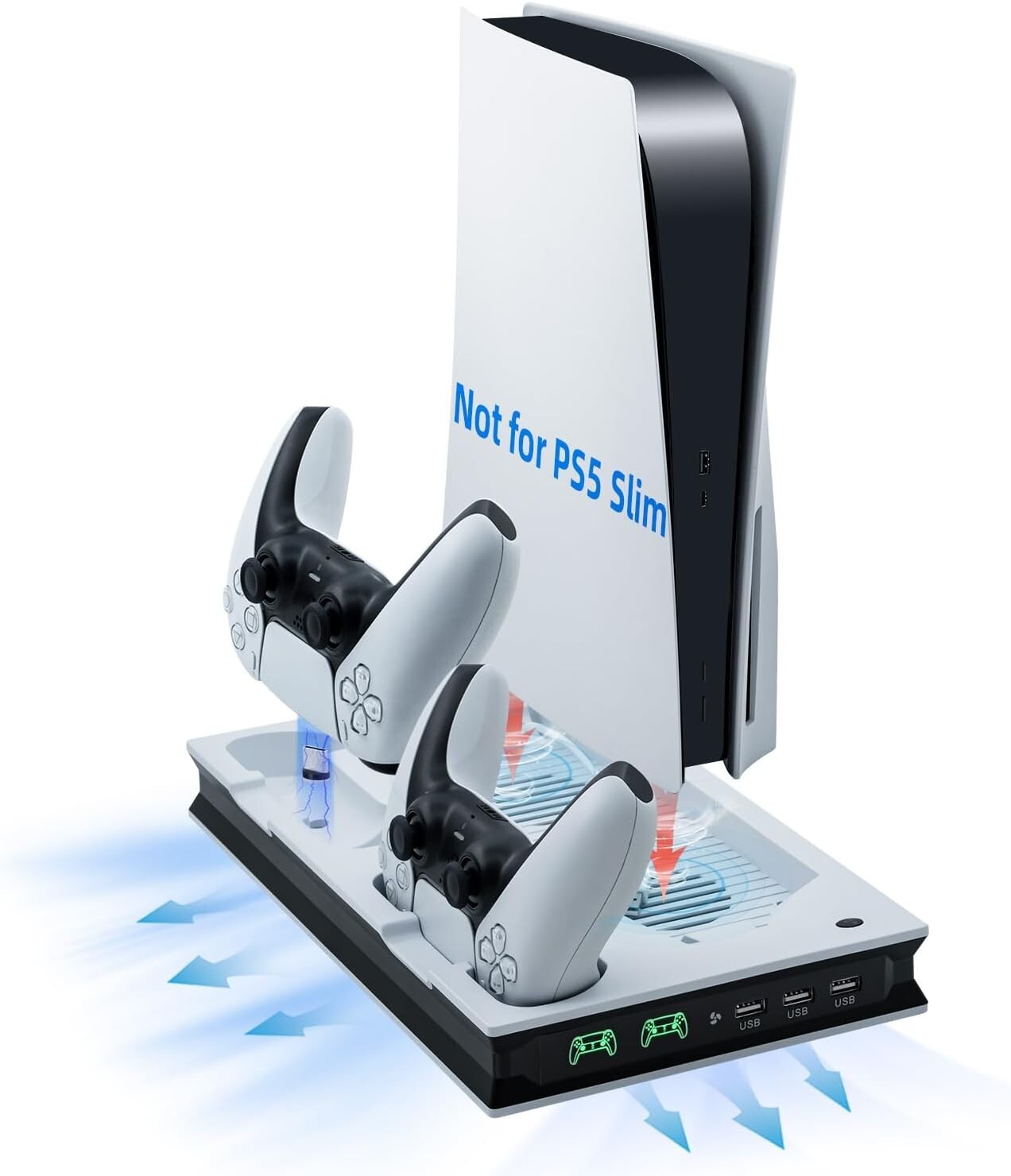 Mcbazel Vertical PS5 Cooling Charger Stand, Multifunctional LED Cooling Stand