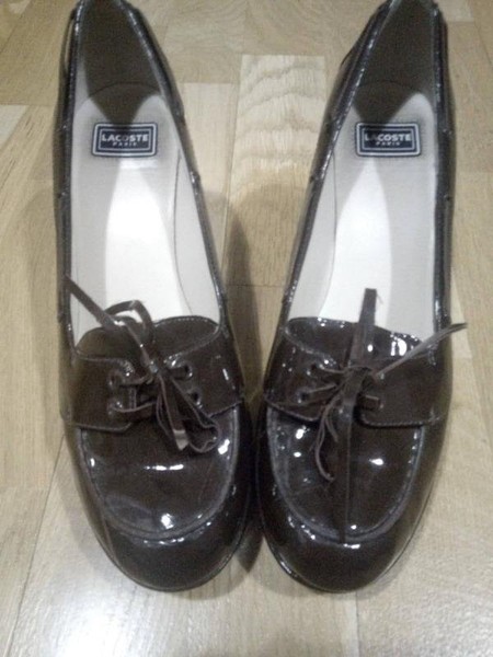 Women Lacoste Heels Brown Leather 38