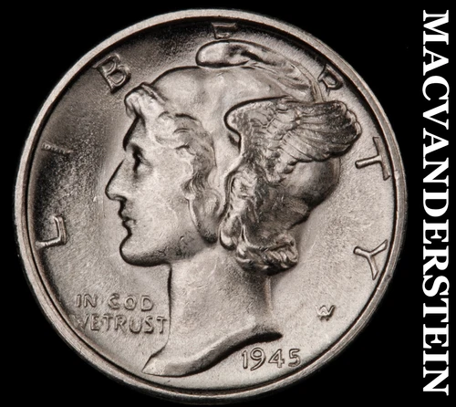 1945-S Mercury Dime- Silver Super Choice Gem Brilliant Uncirculated++++  #i3461