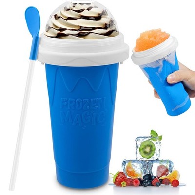Slushy Cup Maker Squeeze Frozen Magic Cup 350ml Gefrorene Tasse Strohhalmlöffel