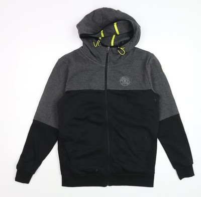 Gold's Gym Herren Jacke grau schwarz Kapuze Full Zip Größe S