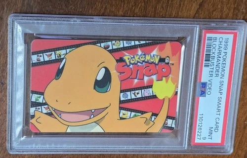 PSA 9 Charmander 1999 Blockbuster Video 5¼" Case Pokemon Snap Smart Card