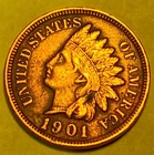 1901 1903 1905 1906 1907 1908 Indian Head cent penny BU #2