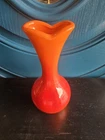 RARE Vintage MCM Royal Haeger R4001 Mandarin Orange/Red Glaze Pottery 8.25" Vase