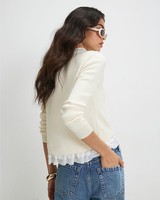 River Island Womens Cream Round neck Cardigan Size XL