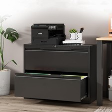 Metal Lateral Filing Cabinet 2 Drawer,Home Office Locking File Cabinet Organizer