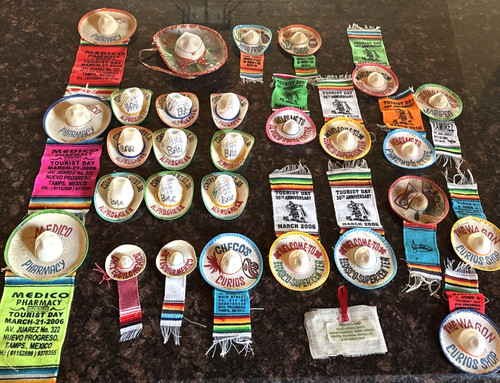 Vintage Mexico Mini Advertising Sombreros Lot Of 28 DIFFERENT sizes
