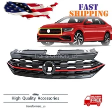 Fit VW Volkswagen Jetta 2019 2020 2021 Front Bumper Upper Red & Black Grille