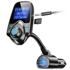 Nulaxy 2026 KM18 Upgraded Version 48W Bluetooth 5.4 Car Adapter with Black