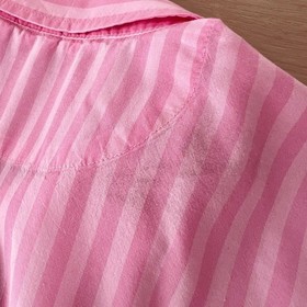 Victoria's Secret Iconic Pink Stripe Cotton Pajama Set Size Large (2016 Version)