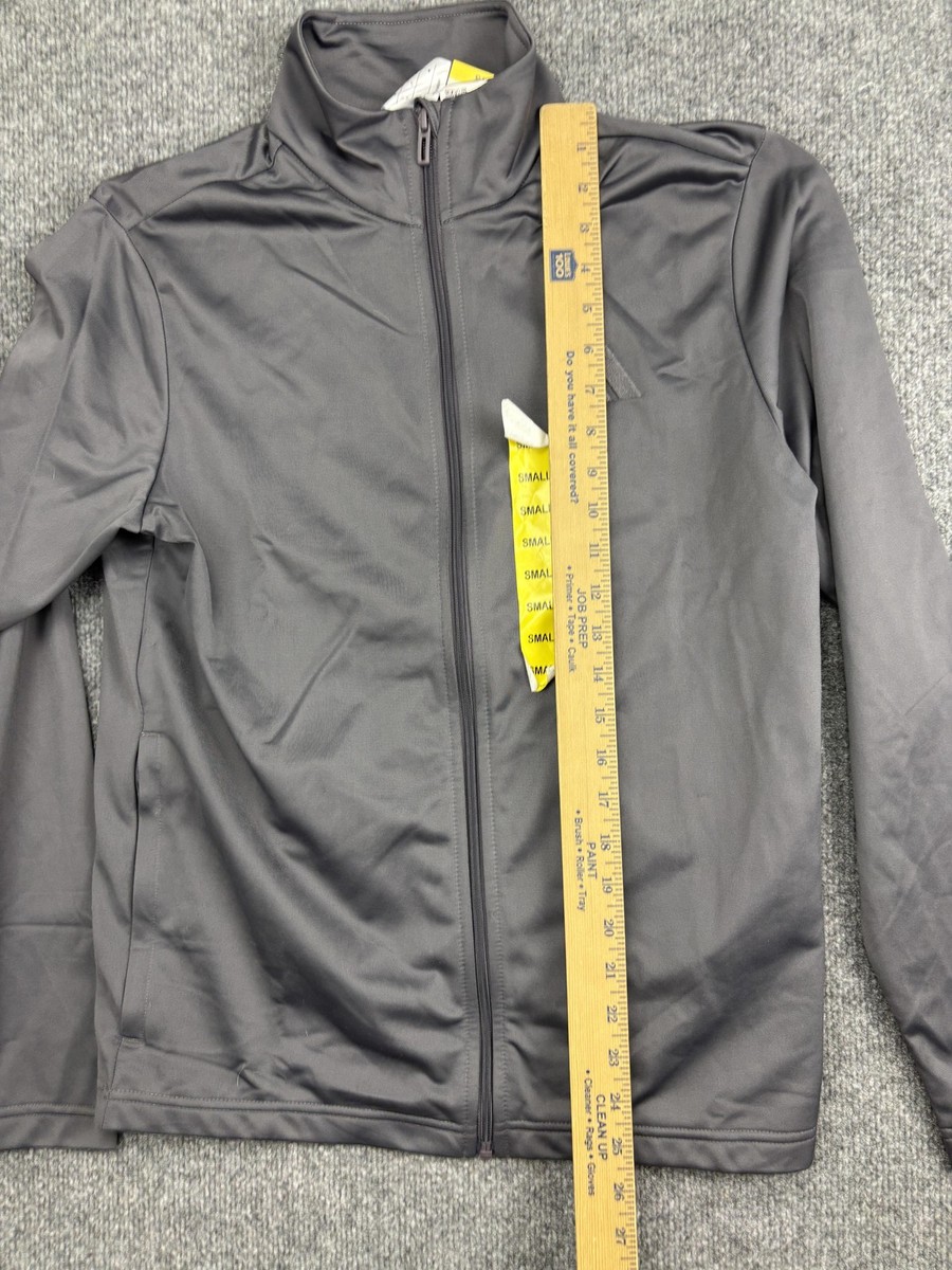 Adidas Jacket Mens Small Gray Tricot Full Zip Track Lightweight