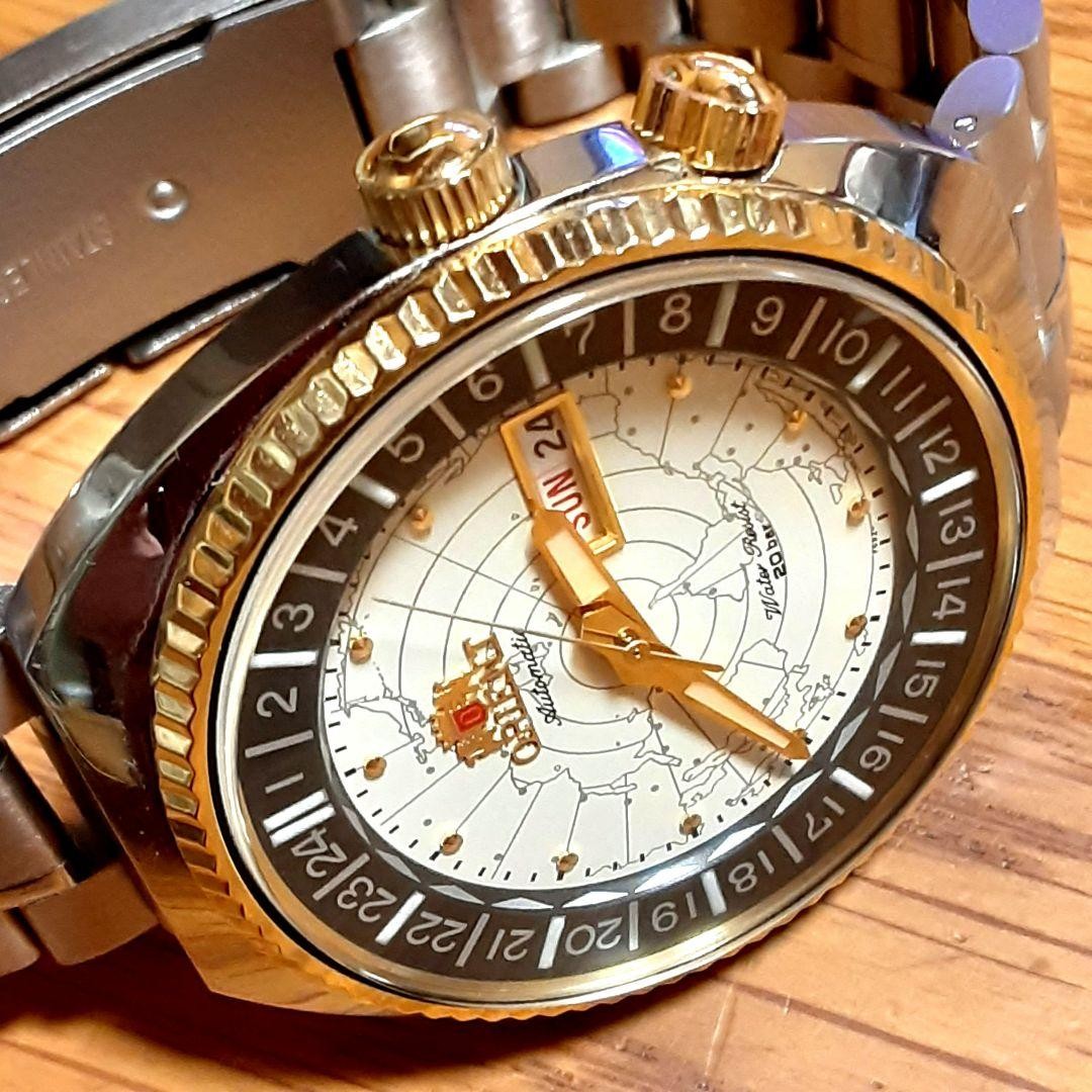 Orient World Map Day Date Automatic Watch with Go… - image 4