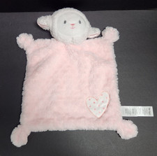 2024 Little Me Pink White Lamb Lovey Security Blanket Rattle Soft Plush Feel