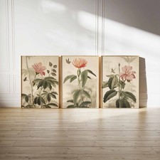 Henri Rousseau Floral Set of 3 Floral Posters Boho Floral Wall Print Botanical A